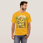 かわいい森のひよこTシャツ | かわいい赤ちゃん鳥ファンタ Tシャツ (正面フル)