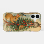 かわいい森のウサギのクリスマス コーディネート 冬 iPhone 16ケース (裏面横)