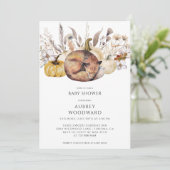 かわいい森のキツネとカボチャの秋 招待状 (スタンド正面)