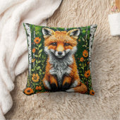 🦊🌲 かわいい森のキツネのインテリアギフト ✨ クッション (ブランケット)