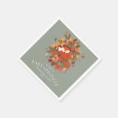 かわいい森のキツネの赤ちゃん お祝いパーティー / シャワー スタンダードカクテルナプキン (角)