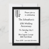 かわいい森のキツネ動物アート結婚記念日 招待状 (裏面)