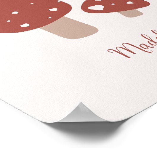 かわいい森のキノコのミニマルデザイン ポスター (角)