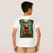 🧸 かわいい森のクマの子供用アドベンチャーギフト✨ Tシャツ (裏面フル)