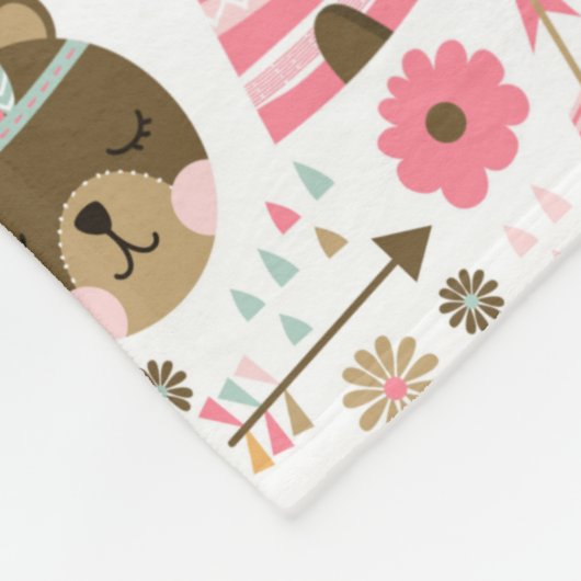 かわいい森のクリッター フリースブランケット (角)