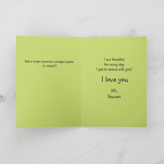 かわいい森のスカンクカップルのワイルドフラワー愛する カード (内部)