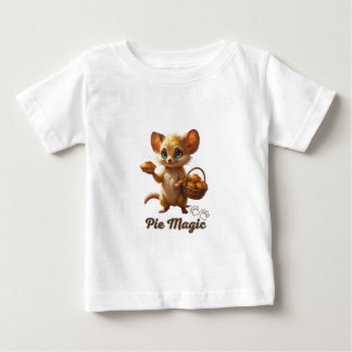 かわいい森のネズミとパイ ベビーTシャツ