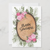 かわいい森のフクロウのベビーシャワー 招待状 (裏面)