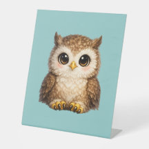 かわいい森のフクロウのミニマリストイラスト