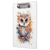 かわいい森のベビーフクロウと花子供部屋 クリップボード (左)