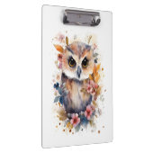 かわいい森のベビーフクロウと花子供部屋 クリップボード (右)