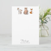 かわいい森の中 |ベビーシャワーサンキューカード サンキューカード (スタンド正面)