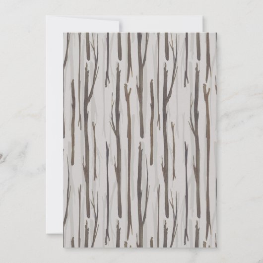 かわいい森の中 |ベビーシャワーサンキューカード サンキューカード (裏面)