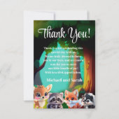 かわいい森の仲間たち キツネ スカンク ラクーン 鹿 サンキューカード (正面)