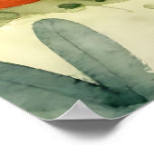 かわいい森の仲間たち クマ キツネ ラッパー 水彩 ポスター (角)