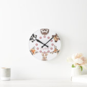 かわいい森の仲間たち 林の動物 ピンクの保育園 ラウンド壁時計 (ホーム)