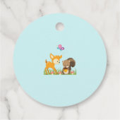 かわいい森の動物お洒落漫画の赤ちゃんシャワー フェイバータグ (裏面)