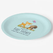 かわいい森の動物お洒落漫画の赤ちゃんシャワー ペーパープレート (アングル)