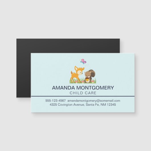 かわいい森の動物お洒落漫画 (正面/裏面)