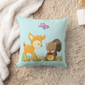 かわいい森の動物お洒落漫画 クッション (ブランケット)