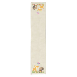 かわいい森の動物お洒落漫画 ショートテーブルランナー