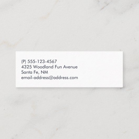 かわいい森の動物お洒落漫画 スキニー名刺 (裏面)