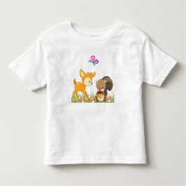 かわいい森の動物お洒落漫画 トドラーTシャツ