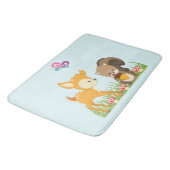 かわいい森の動物お洒落漫画 バスマット (アングル)