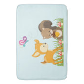 かわいい森の動物お洒落漫画 バスマット (正面縦)