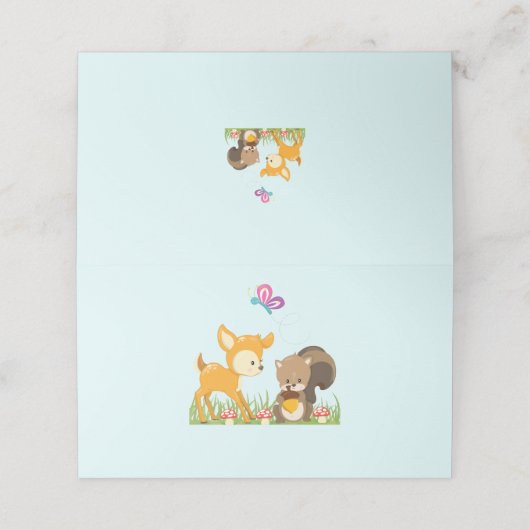 かわいい森の動物お洒落漫画 プレイスカード (外部開封)