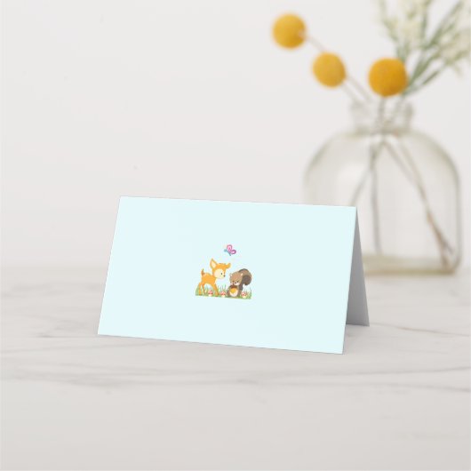 かわいい森の動物お洒落漫画 プレイスカード (裏面)