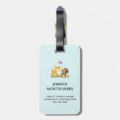 かわいい森の動物お洒落漫画 ラゲッジタグ (裏面縦)