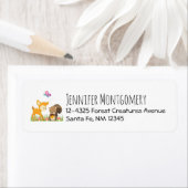 かわいい森の動物お洒落漫画 ラベル (インサイチュ)