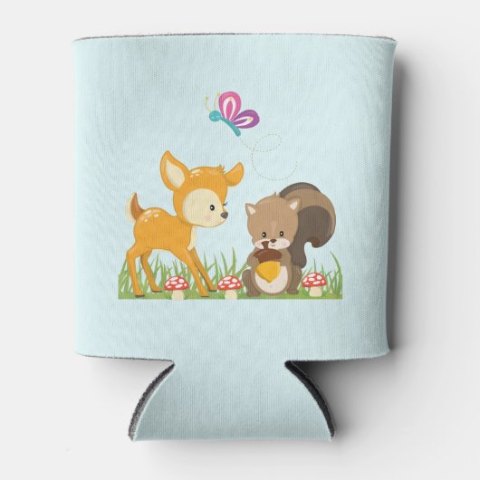 かわいい森の動物お洒落漫画 缶クーラー (正面)