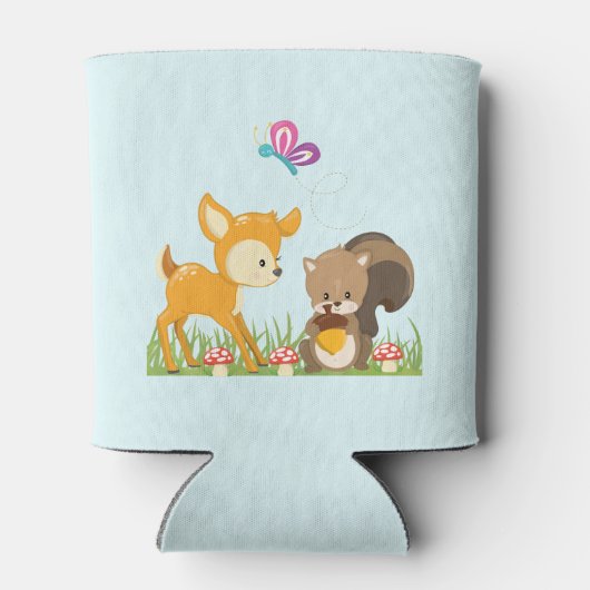 かわいい森の動物お洒落漫画 缶クーラー (裏面)