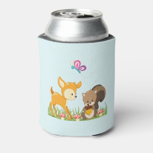 かわいい森の動物お洒落漫画 缶クーラー (缶裏面)