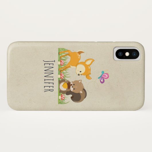 かわいい森の動物お洒落漫画 Case-Mate iPhoneケース (裏面(横))