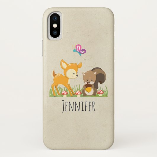 かわいい森の動物お洒落漫画 Case-Mate iPhoneケース (裏面)