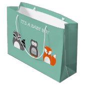 かわいい森の動物それは男の赤ちゃん ラージペーパーバッグ (裏面アングル)