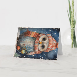 かわいい森の動物たちのクリスマスグリーティング カード