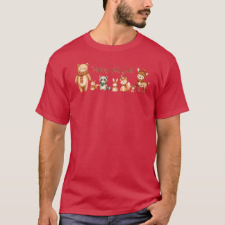 かわいい森の動物たち ハッピー・フォール・ヤル友達 Tシャツ