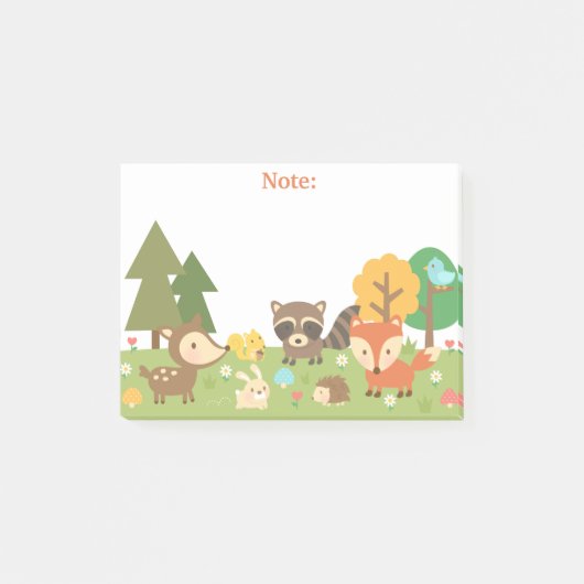 かわいい森の動物たち ポストイット (正面)