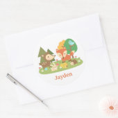 かわいい森の動物たち 子供用 ラウンドシール (封筒)