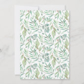 かわいい森の動物と緑のベビーシャワー 招待状 (裏面)