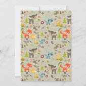 かわいい森の動物と花の誕生日招待状 招待状 (裏面)