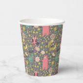 かわいい森の動物のパターン 紙コップ (裏面)