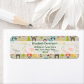 かわいい森の動物のパタ図解入りの、写真付きのーン ラベル (インサイチュ)