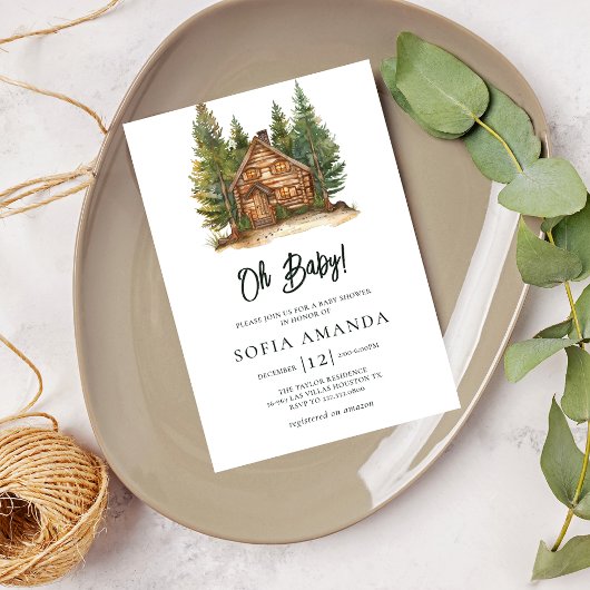 かわいい森の動物のベビーシャワー 招待状