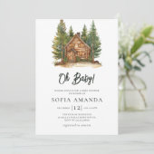 かわいい森の動物のベビーシャワー 招待状 (スタンド正面)