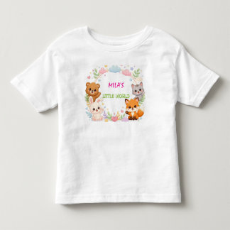 かわいい森の動物の保育園の壁のアート - クマ トドラーTシャツ